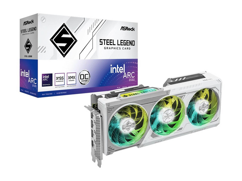 ASRock Arc B580 Steel Legend - 12GB GDDR6 RAM - Grafikkarte