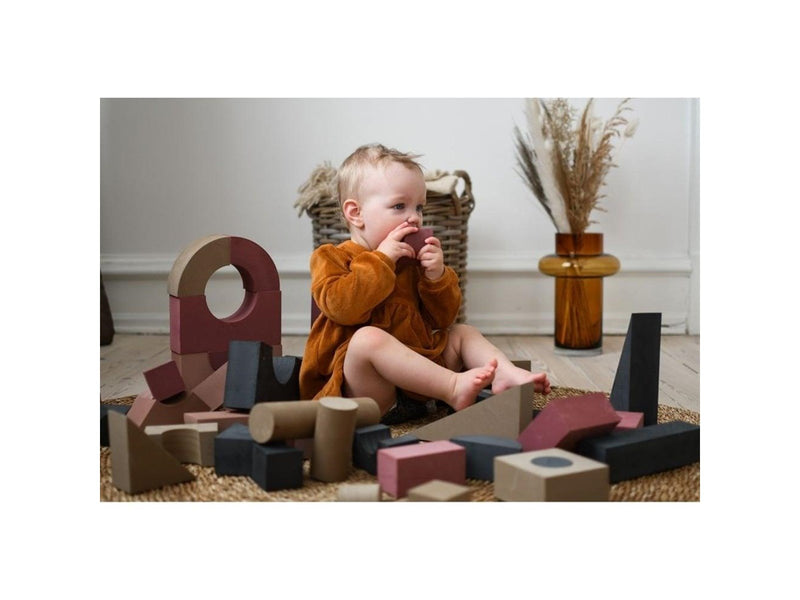 Babytrold Foam building blocks - Dusty Rose - 52 pieces