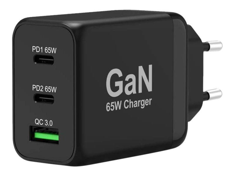 PORT Designs power adapter - GaN technology - 24 pin USB-C USB Type A - 65 Watt