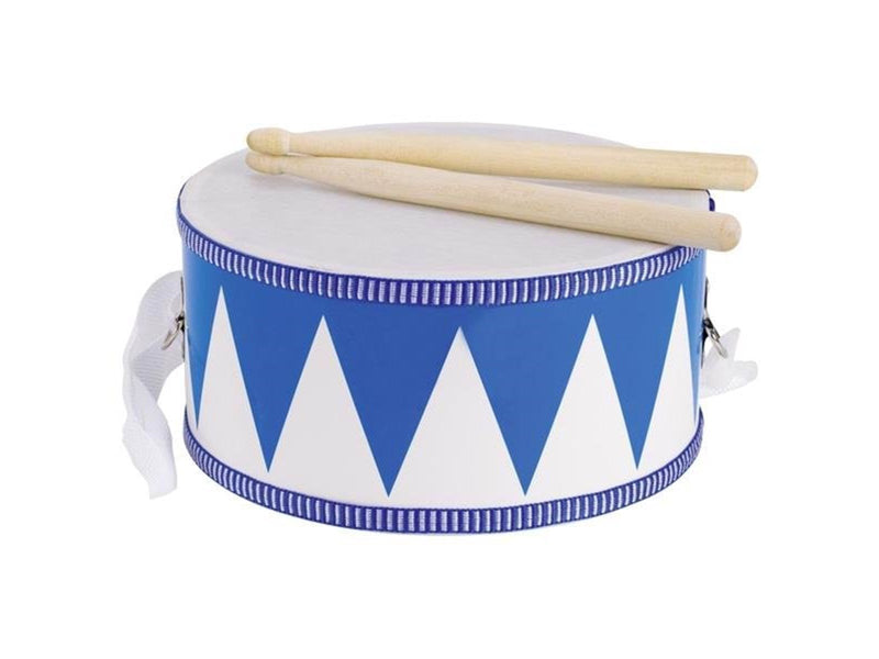 Goki Wooden Drum with Sticks Blue/White