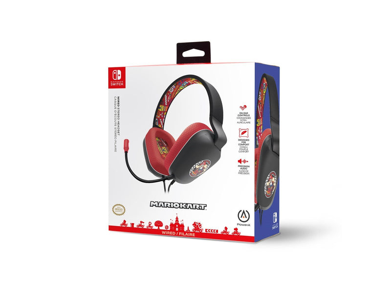 PowerA Wired Stereo Headset for Nintendo Switch - Mario Kart Rivals
