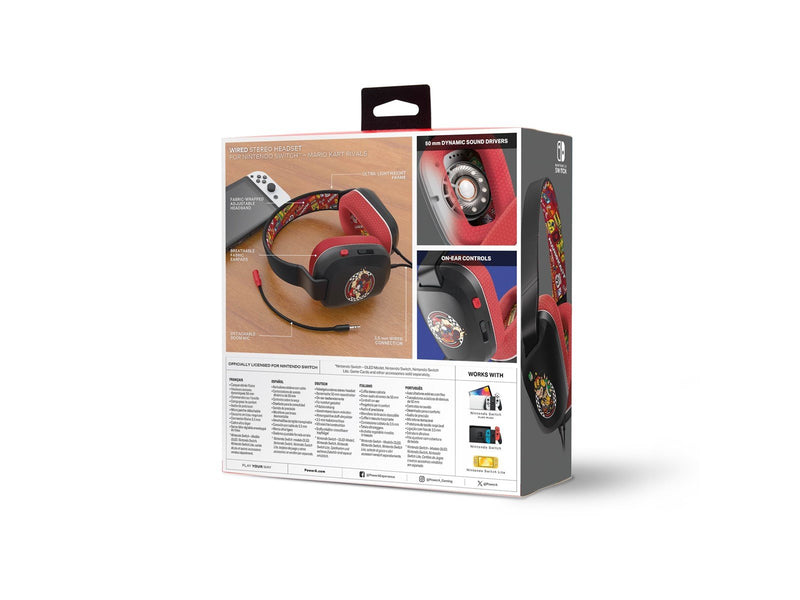 PowerA Wired Stereo Headset for Nintendo Switch - Mario Kart Rivals