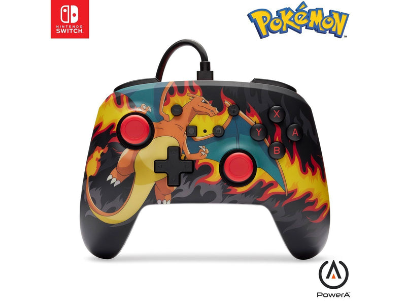 PowerA Verbesserter kabelgebundener Controller für Nintendo Switch - Charizard-Feuersturm