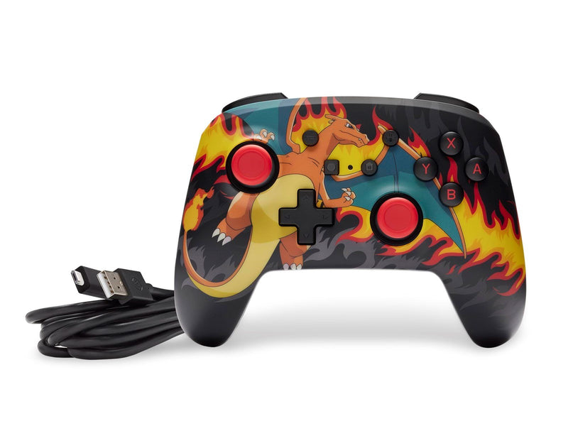 PowerA Verbesserter kabelgebundener Controller für Nintendo Switch - Charizard-Feuersturm