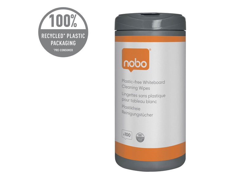 Nobo Plastikfreie Whiteboard-Reinigungstücher - 100er-Pack
