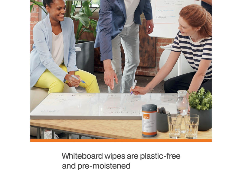 Nobo Plastikfreie Whiteboard-Reinigungstücher - 100er-Pack