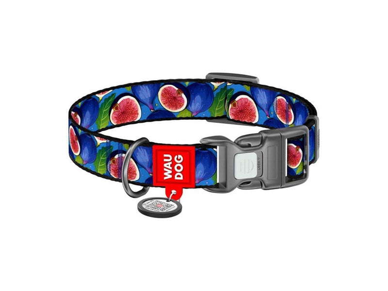 Waudog "Fig" nylon dog collar with QR code size M