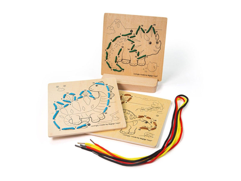 Bigjigs Threading  on Number Dinosaur Wood