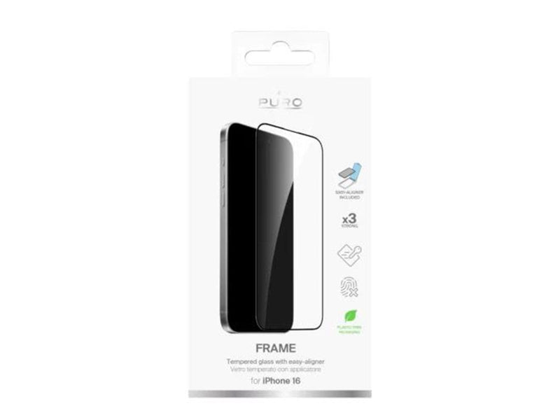Puro Tempered Glass - iPhone 16 Frame