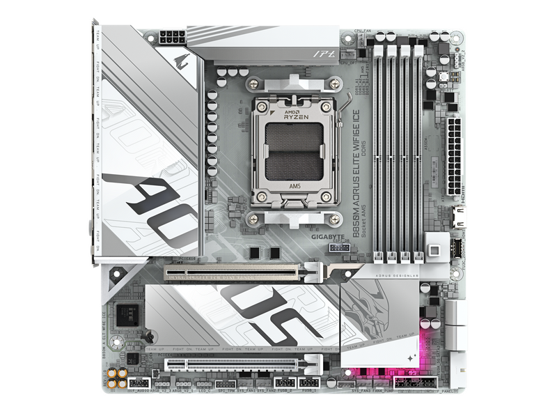GIGABYTE B850M AORUS ELITE WIFI6E ICE Mainboard - AMD B850 - AMD AM5 socket - DDR5 RAM - Micro-ATX