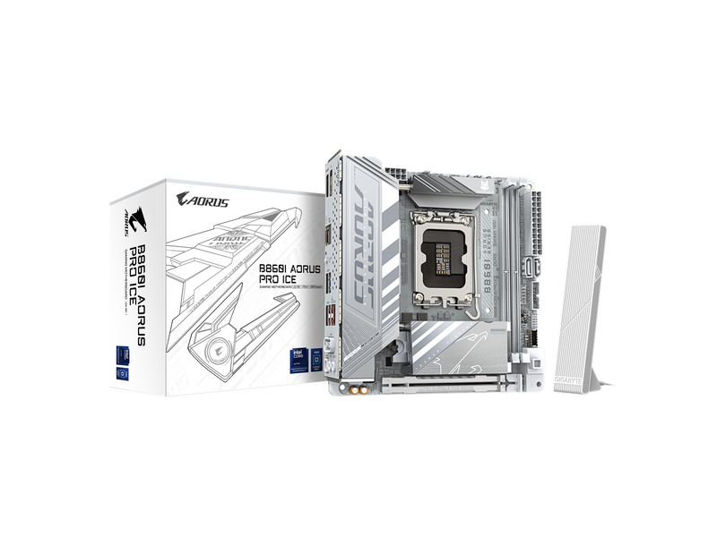 GIGABYTE B860I AORUS PRO ICE Mainboard - Intel B860 - Intel LGA1851 socket - DDR5 RAM - Mini-ITX