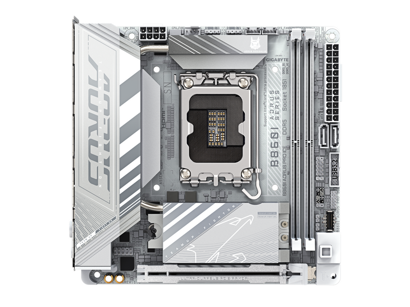 GIGABYTE B860I AORUS PRO ICE Mainboard - Intel B860 - Intel LGA1851 socket - DDR5 RAM - Mini-ITX