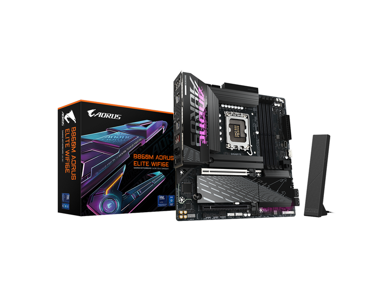 GIGABYTE B860M AORUS ELITE WIFI6E Mainboard - Intel B860 - Intel LGA1851 socket - DDR5 RAM - Micro-ATX
