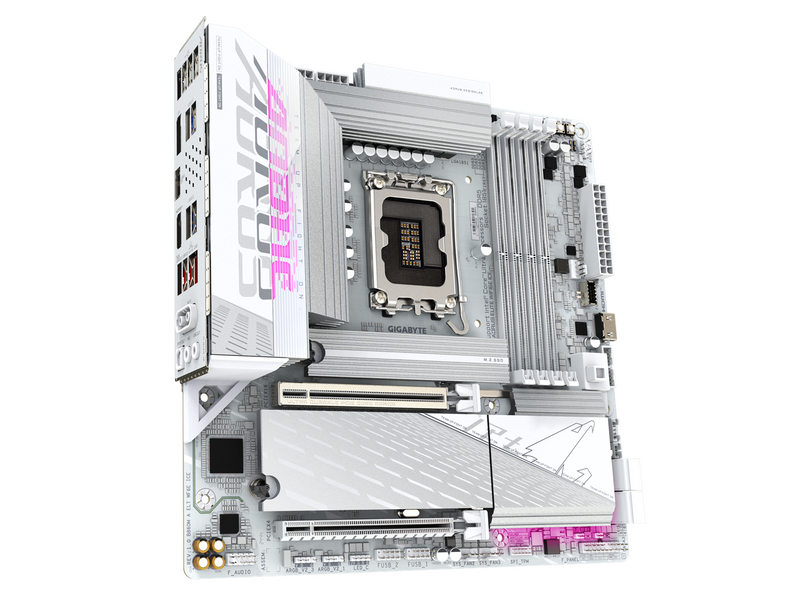 GIGABYTE B860M AORUS ELITE WIFI6E ICE Mainboard - Intel B860 - Intel LGA1851 socket - DDR5 RAM - Micro-ATX