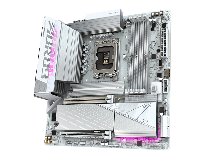 GIGABYTE B860M AORUS ELITE WIFI6E ICE Mainboard - Intel B860 - Intel LGA1851 socket - DDR5 RAM - Micro-ATX