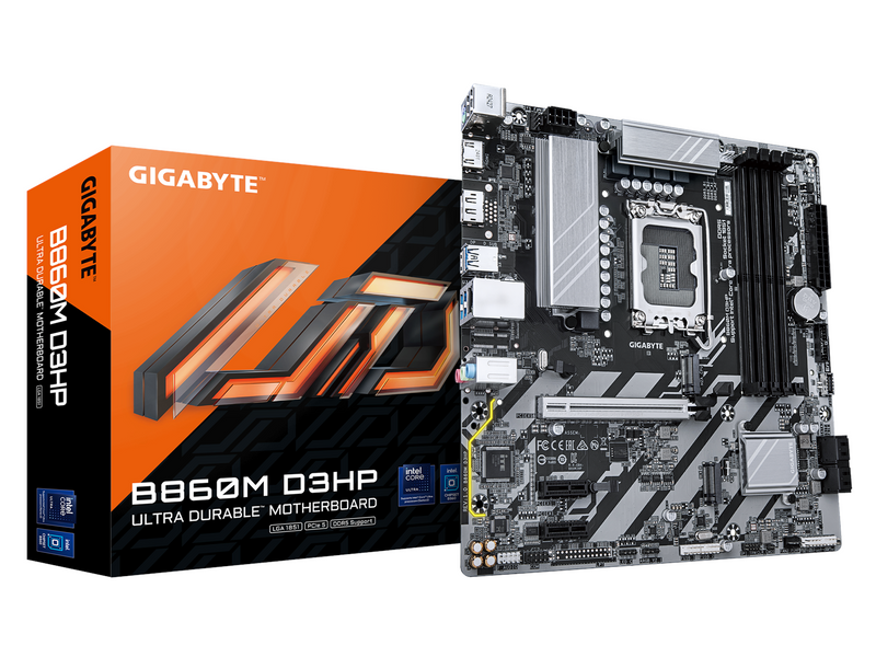 GIGABYTE B860M D3HP Mainboard - Intel B860 - Intel LGA1851 socket - DDR5 RAM - Micro-ATX