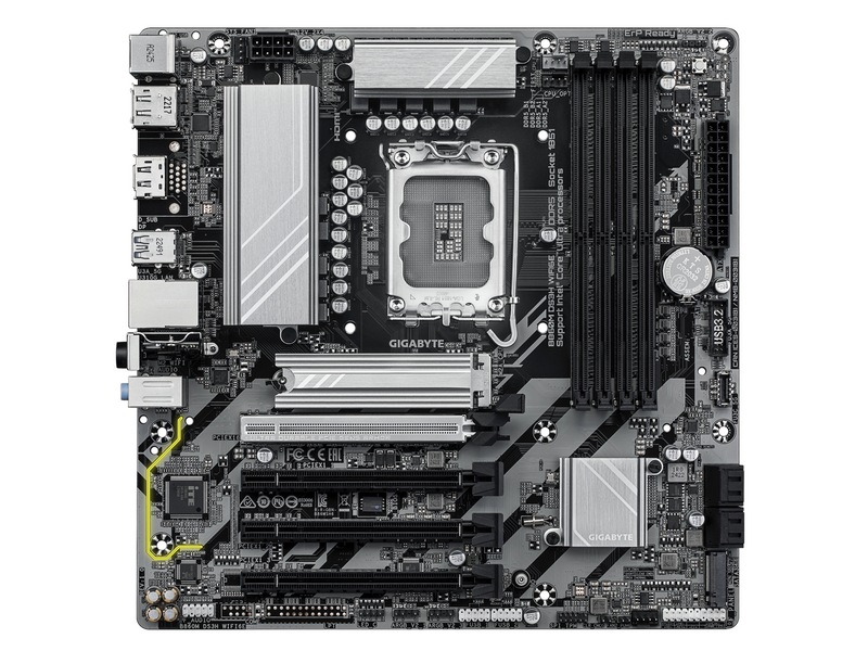 GIGABYTE B860M DS3H WIFI6E Mainboard - Intel B860 - Intel LGA1851 socket - DDR5 RAM - Micro-ATX