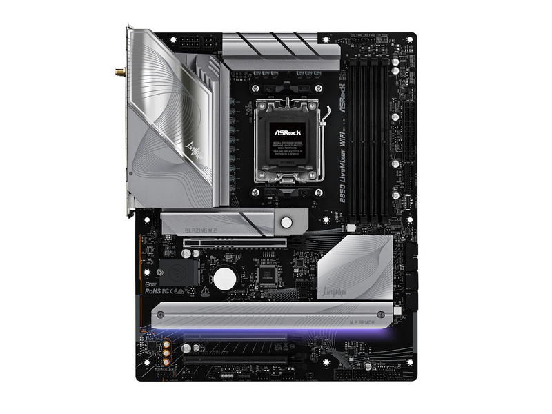 ASRock B850 LiveMixer WiFi Mainboard - AMD B850 - AMD AM5 socket - DDR5 RAM - ATX