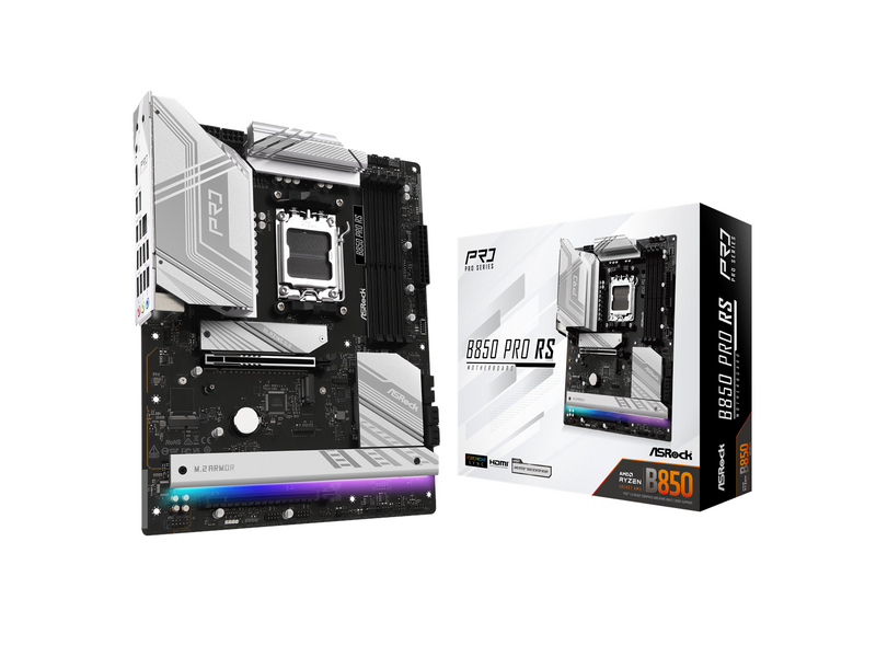 ASRock B850 Pro RS Mainboard - AMD B850 - AMD AM5 socket - DDR5 RAM - ATX