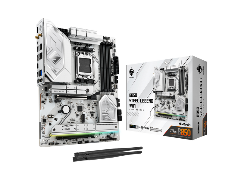 ASRock B850 Steel Legend WiFi Mainboard - AMD B850 - AMD AM5 socket - DDR5 RAM - ATX