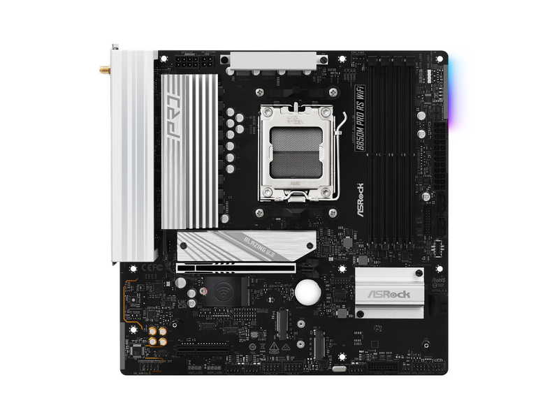 ASRock B850M Pro RS WiFi Mainboard - AMD B850 - AMD AM5 socket - DDR5 RAM - Micro-ATX