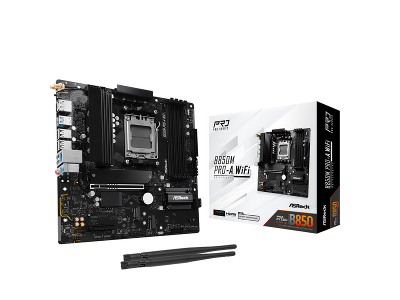ASRock B850M Pro-A WiFi Mainboard - AMD B850 - AMD AM5 socket - DDR5 RAM - Micro-ATX