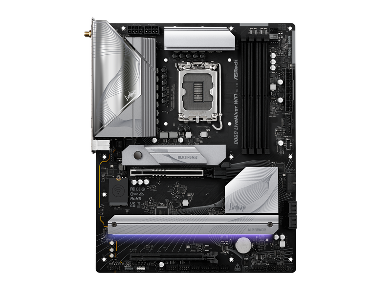 ASRock B860 LiveMixer WiFi Mainboard - Intel B860 - Intel LGA1851 socket - DDR5 RAM - ATX