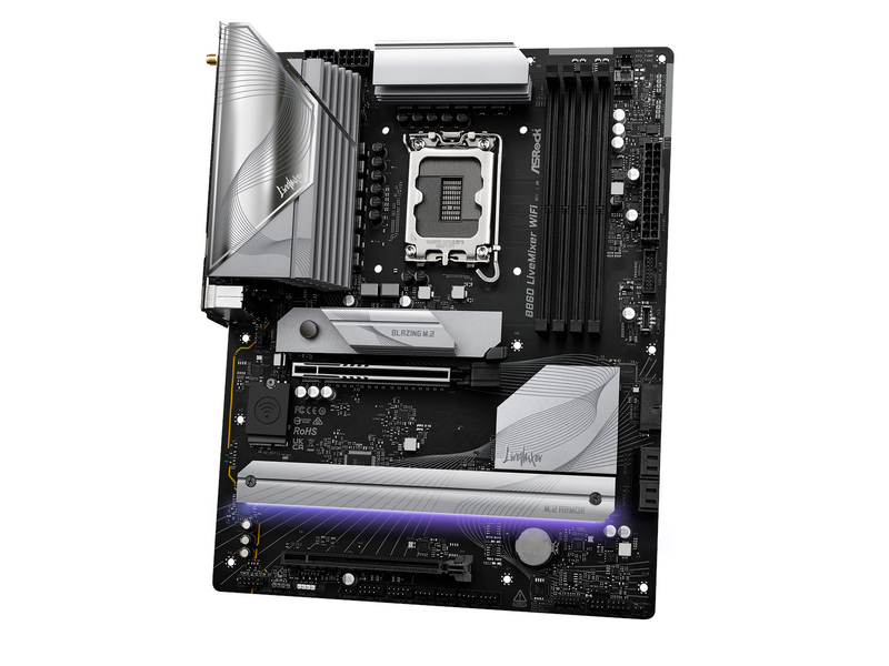 ASRock B860 LiveMixer WiFi Mainboard - Intel B860 - Intel LGA1851 socket - DDR5 RAM - ATX