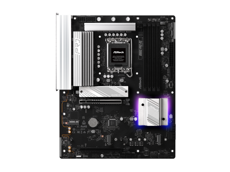 ASRock B860 Pro RS Mainboard - Intel B860 - Intel LGA1851 socket - DDR5 RAM - ATX
