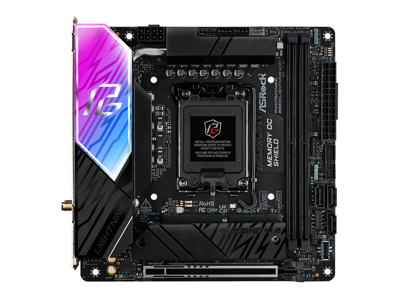 ASRock B860I Lightning WiFi Mainboard - Intel B860 - Intel LGA1851 socket - DDR5 RAM - Mini-ITX