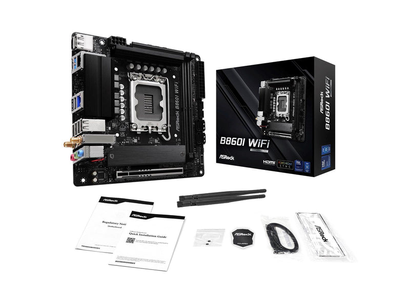 ASRock B860I WiFi Mainboard - Intel B860 - Intel LGA1851 socket - DDR5 RAM - Mini-ITX