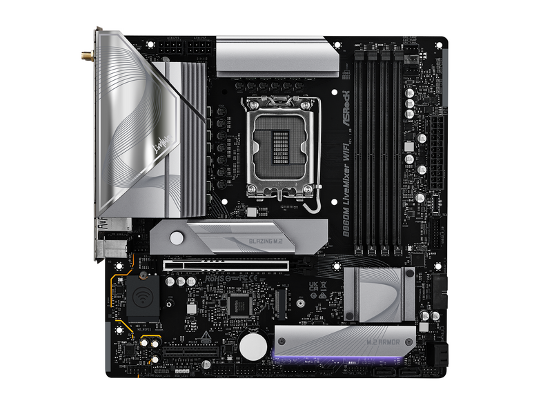 ASRock B860M LiveMixer WiFi Mainboard - Intel B860 - Intel LGA1851 socket - DDR5 RAM - Micro-ATX