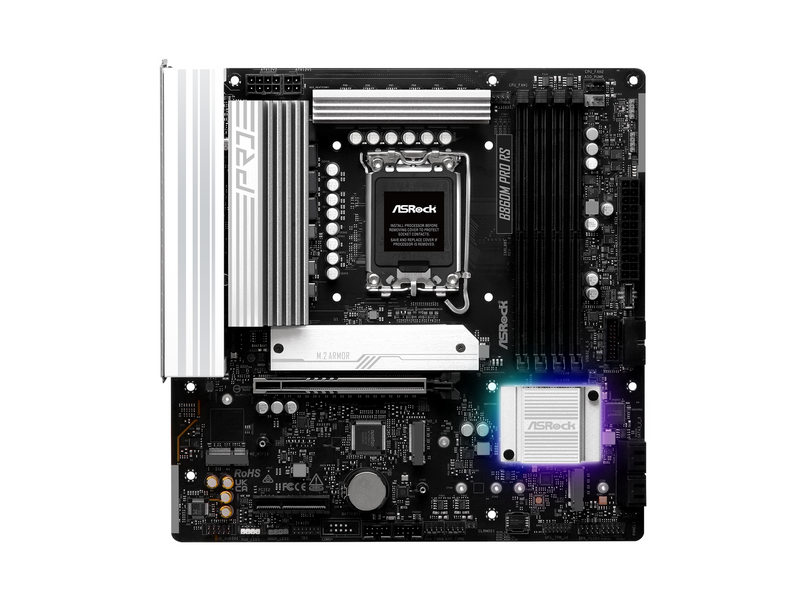 ASRock B860M Pro RS Mainboard - Intel B860 - Intel LGA1851 socket - DDR5 RAM - Micro-ATX