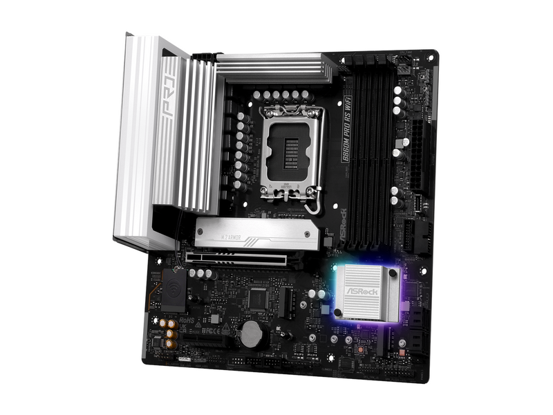 ASRock B860M Pro RS WiFi Mainboard - Intel B860 - Intel LGA1851 socket - DDR5 RAM - Micro-ATX