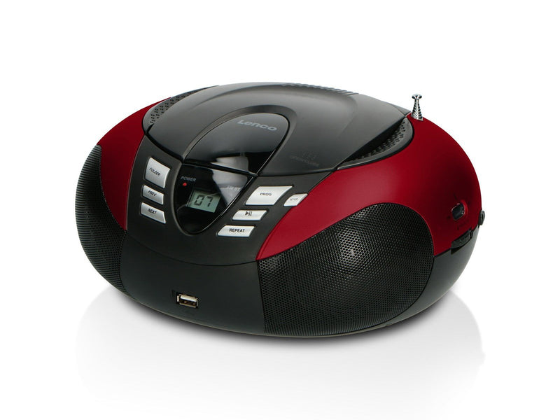 Lenco SCD-37 USB - Portable FM Radio CD and USB player - Red
