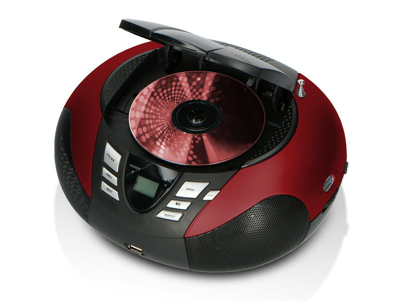 Lenco SCD-37 USB - Portable FM Radio CD and USB player - Red