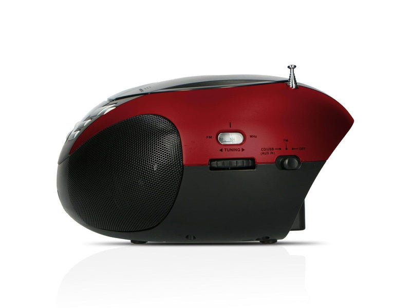Lenco SCD-37 USB - Portable FM Radio CD and USB player - Red