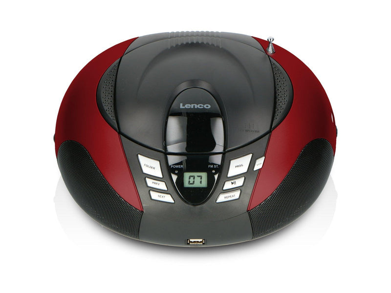 Lenco SCD-37 USB - Portable FM Radio CD and USB player - Red