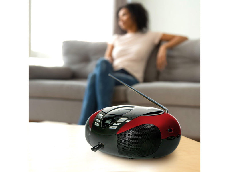 Lenco SCD-37 USB - Portable FM Radio CD and USB player - Red