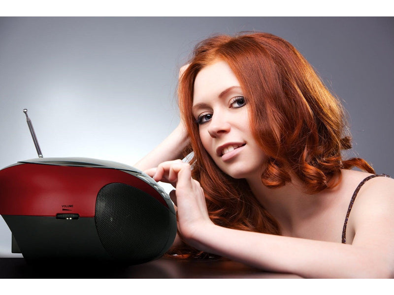 Lenco SCD-37 USB - Portable FM Radio CD and USB player - Red