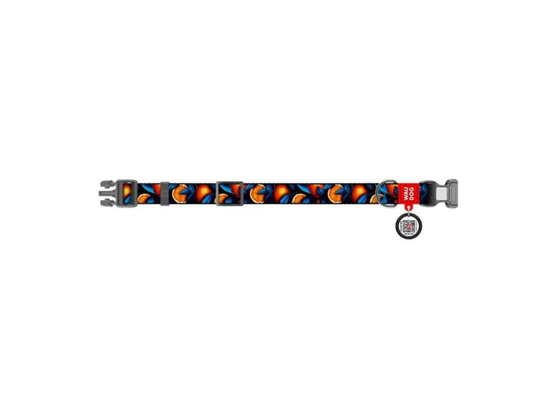 Waudog "Oranges" nylon dog collar with QR code size S