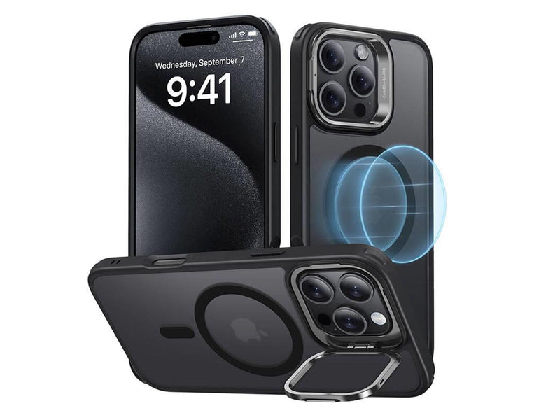 ESR Hybrid Case (HaloLock) with stand for iPhone 16 Pro Max (black)