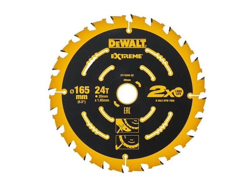 Dewalt DT10300-QZ EXTREME 2nd Fix Circular Saw Blade 165mm 20mm Bore 24T
