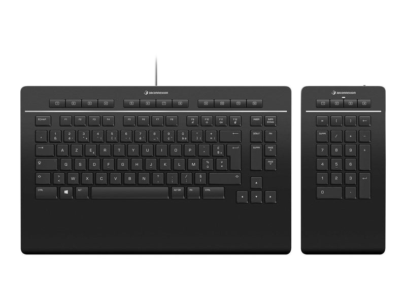 3Dconnexion Keyboard Pro with Numpad - Tastatur und Ziffernsatz - Französisch - Schwarz