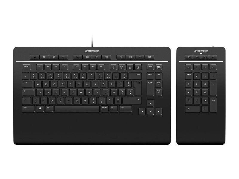 3Dconnexion Keyboard Pro with Numpad - Tastatur und Ziffernsatz - Französisch - Schwarz