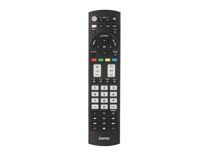 Hama Universal Remote Control for Panasonic TVs IR Learning Function Illuminated Keys