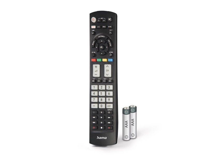 Hama Universal Remote Control for Panasonic TVs IR Learning Function Illuminated Keys