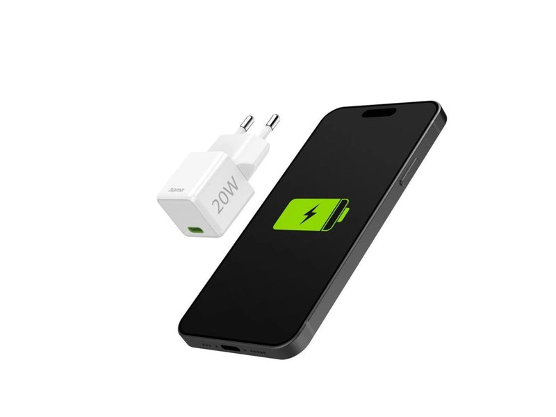 Hama Fast Charger USB-C Super-Mini Charger PD 20W White