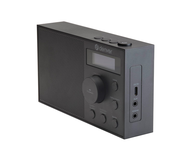 DENVER DAB-51B – Compact DAB+/FM Radio with Dual Alarm (Black) - DAB/DAB+/FM - schwarz