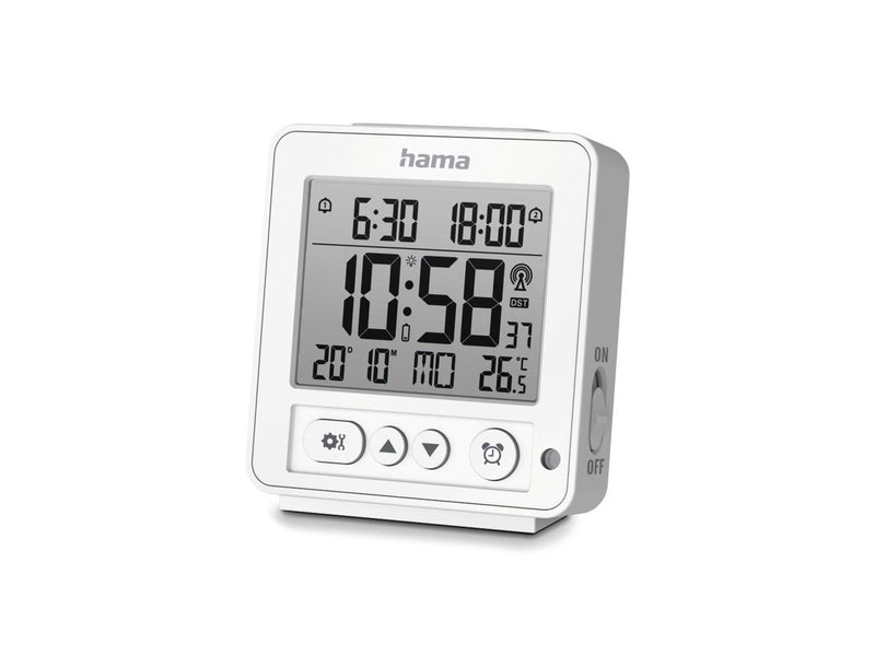 Hama 'Rhodes' Digital Radio Alarm Clock LCD White - DAB/DAB+/FM - Stereo - Weiß